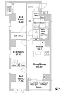 広尾ヴィラスクエア【3階】の間取り