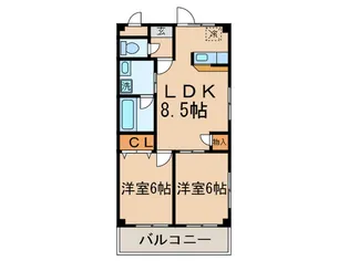 コンフォ-ト・エムズ【2階】の間取り