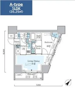 グランパセオ横濱関内プレミアム【7階】の間取り