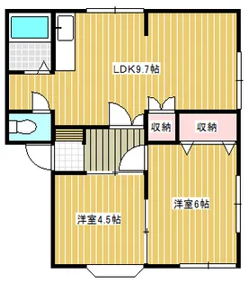 ハイツウィステリアB【2階】の間取り
