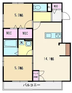 ルミナス朝霞【3階】の間取り