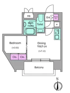 クレヴィアリグゼ北品川IIステーションコート【6階】の間取り