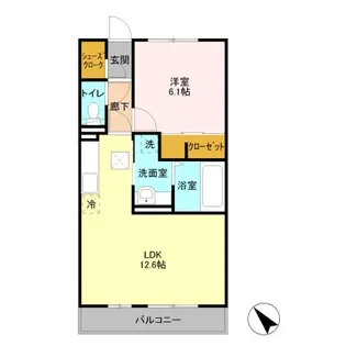 ハーモニーガーデンB【1階】の間取り