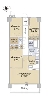 アデニウム菊名【3階】の間取り