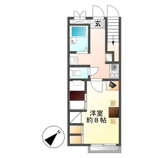レオパレスHSI RIVERII【2階】の間取り
