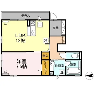 ヴィラ多摩【1階】の間取り
