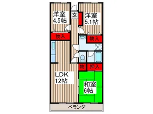 グリーンヒル上尾【1階】の間取り