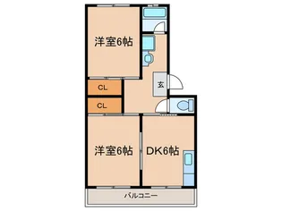 第一平野ハイツ【3階】の間取り