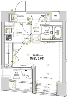 ディアレイシャス東京ベイ潮見【8階】の間取り