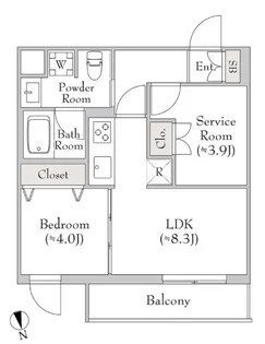 テラブリック南大井【3階】の間取り