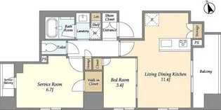 ドゥーエ南砂町【7階】の間取り