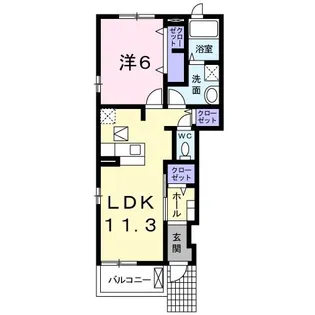 ニュープレイス A【1階】の間取り