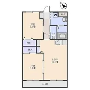 サントリーニマンション【2階】の間取り