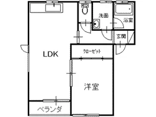 リトルタウンA棟【1階】の間取り