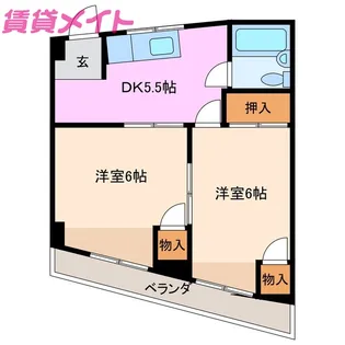 林ハイツ【2階】の間取り