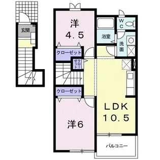 ソレアード ローマ【2階】の間取り
