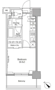 ザ・パークハビオ月島フロント【8階】の間取り