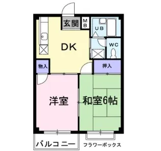 エルディム西B【1階】の間取り