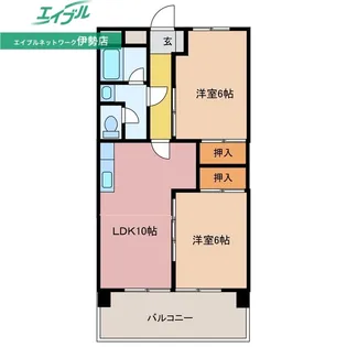 伊勢スカイマンション【2階】の間取り