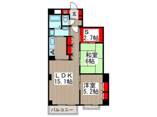 キャッスルマンション入間高倉【1階】の間取り