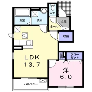 ラインアパート【1階】の間取り