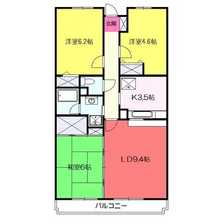アルカディア大和【3階】の間取り
