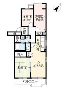 UR多摩ニュータウンコリナス長池【3階】の間取り