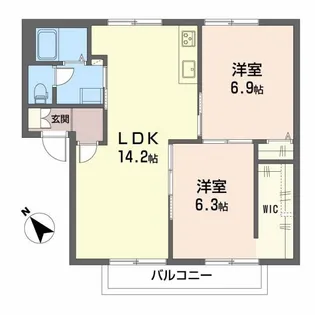 槇ハウスJUN A棟【2階】の間取り