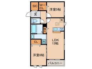 グランエルメゾン【2階】の間取り