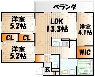 セジュール長浜 B棟【3階】の間取り
