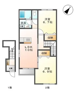グリーンベルウッドII(Green Bell wood II)【2階】の間取り