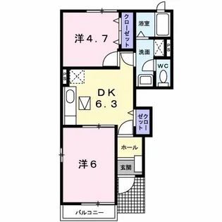 キブボンタックB【1階】の間取り