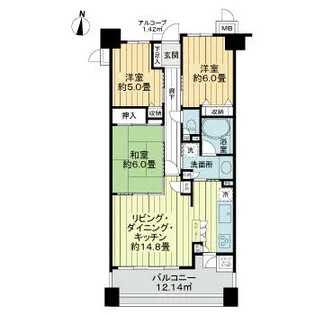 サーパス幸町【2階】の間取り