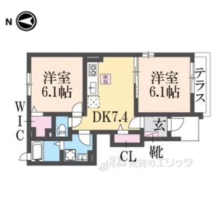 メゾン・城ノ下A【1階】の間取り