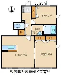ボヌール・アン【1階】の間取り