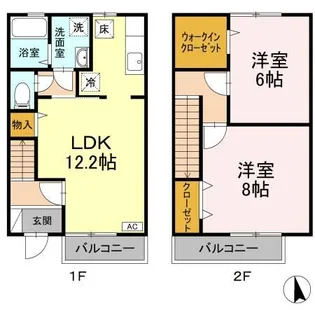 クレマンティーヌ B棟の間取り