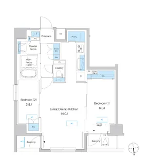 プレディアコート小岩【9階】の間取り