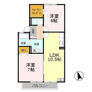 レジデンス・ラ・グラシューズ【2階】の間取り