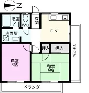 秋元マンション【2階】の間取り