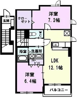 セントヒルズ・ドゥーエ【2階】の間取り