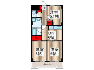 ポルシェ朝霞台【3階】の間取り