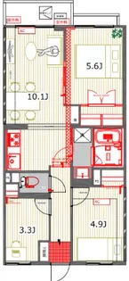 カッシアたまプラーザ【3階】の間取り