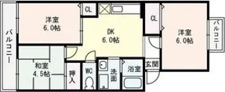 橋内ハイツ【2階】の間取り