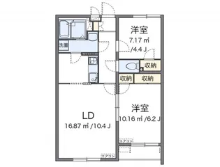 クレイノSTARS【2階】の間取り