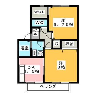 クレール南浅間 B【1階】の間取り