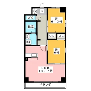 レジデンスタツミ三番館【1階】の間取り