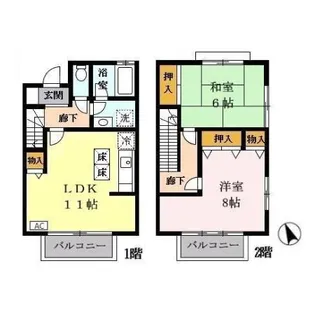 セントラルコートN AB【1階】の間取り