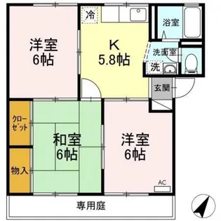 グリーンパーク洲崎 A棟【1階】の間取り