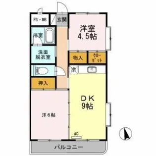 シャトー・レ・マタン泉ヶ丘【1階】の間取り