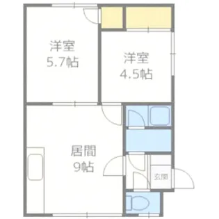 SORTE(フレッシュコーポ英恵)【3階】の間取り
